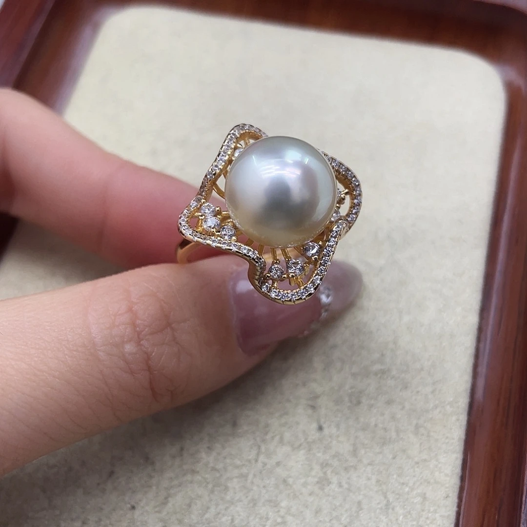 海水珍珠银S925镶嵌戒指