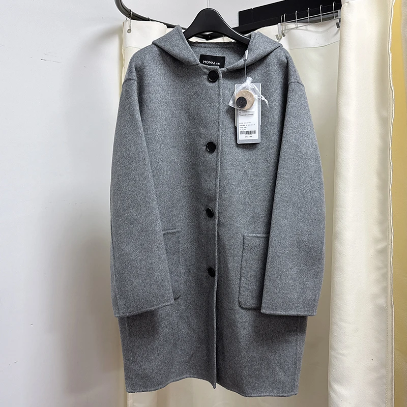 M95D0909线下撤柜连帽中长款羊毛外套