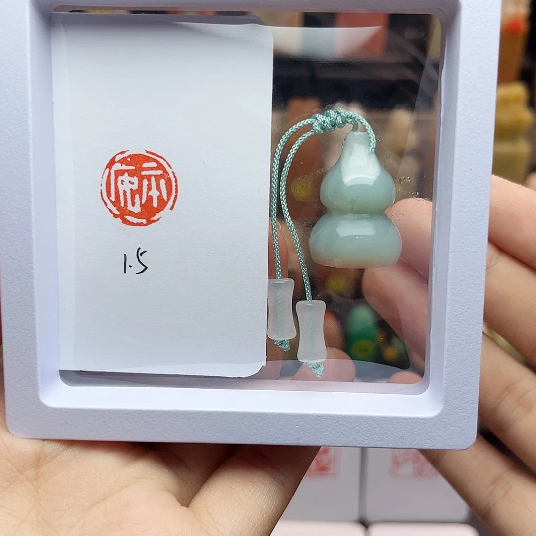 寿山石印石平安1.5 天青蓝葫芦 手工篆刻
