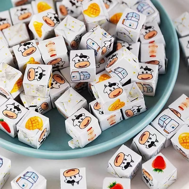 【一颗不到1毛钱】方块奶酪糖水果味方块糖草莓牛奶味奶酪块