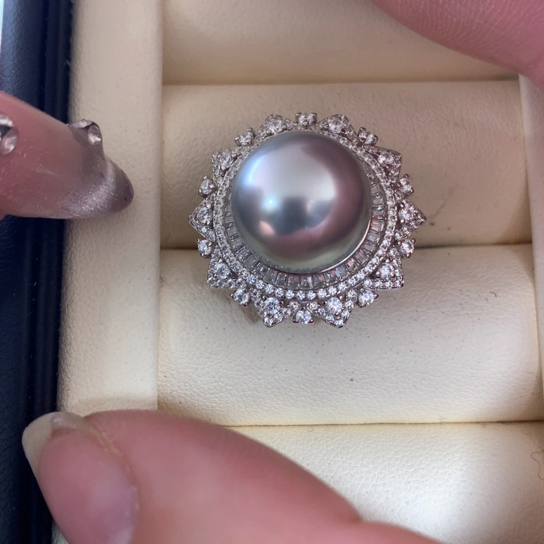 海水珍珠戒指银S925镶嵌