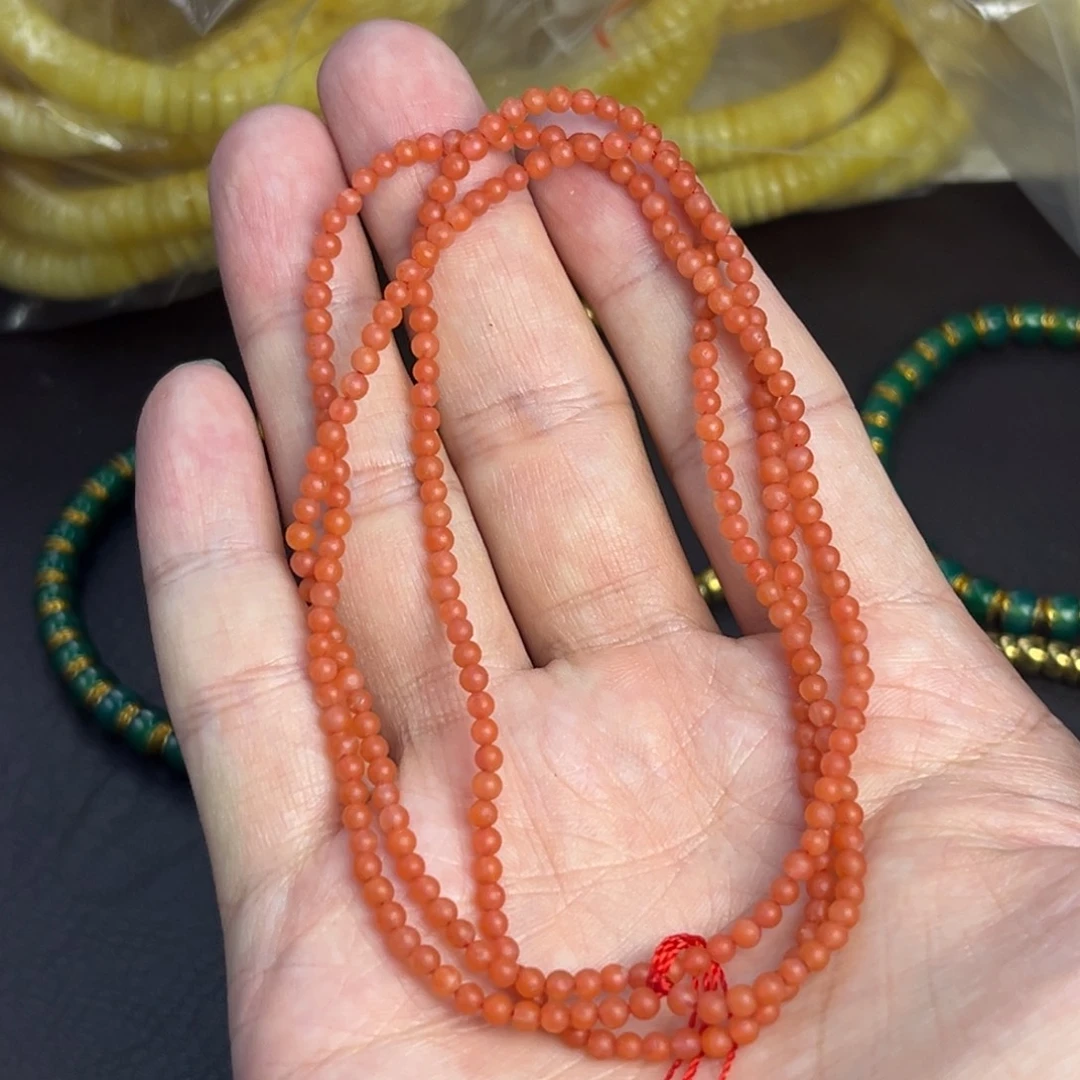 琥珀未镶嵌裸石3mm红红