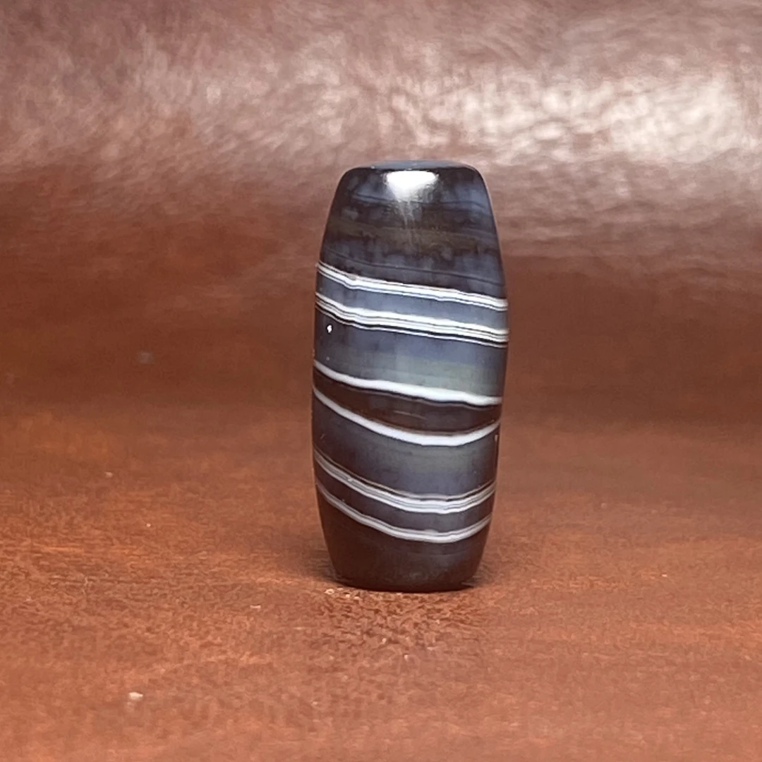 千年古珠款包浆浑厚自带润油 精品佛眼缠丝玛瑙珠子尺寸27.4/13.4