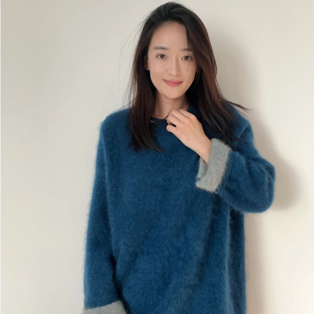 【红莲羊绒】[双面穿]纯山羊绒高级感圆领拉绒衫24771