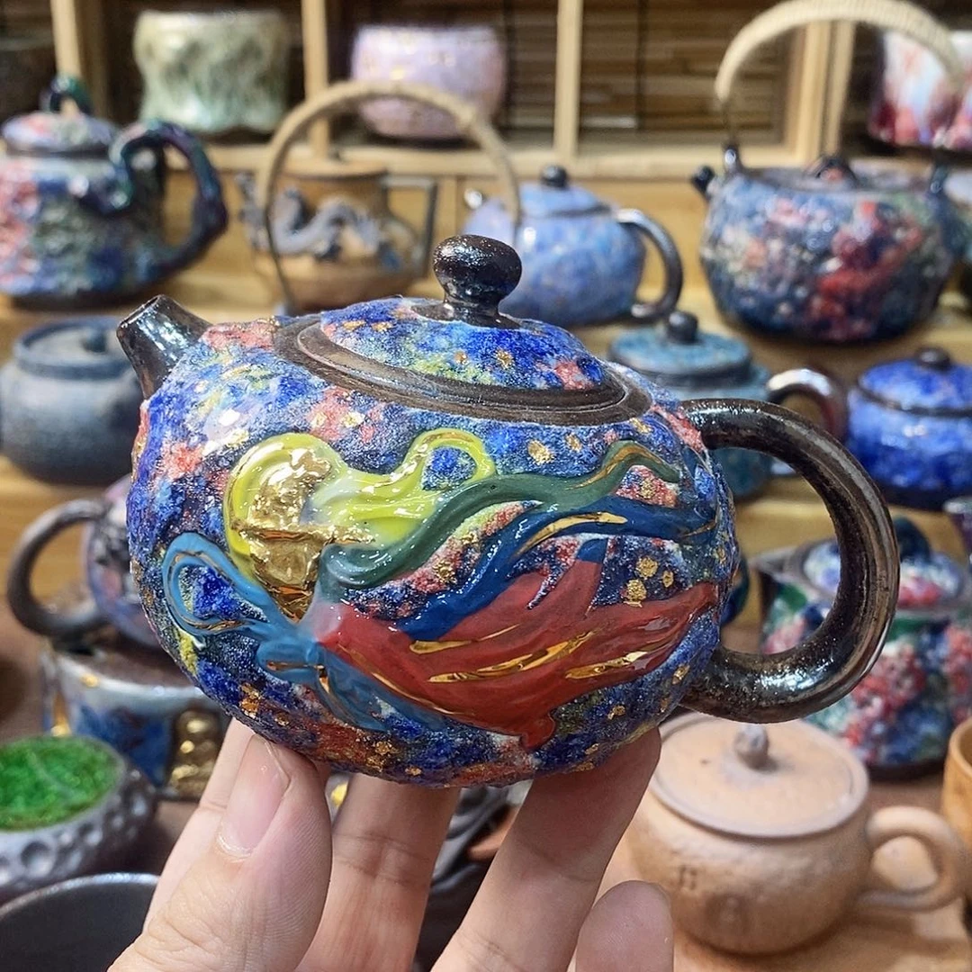 粗陶志野柴烧茶器