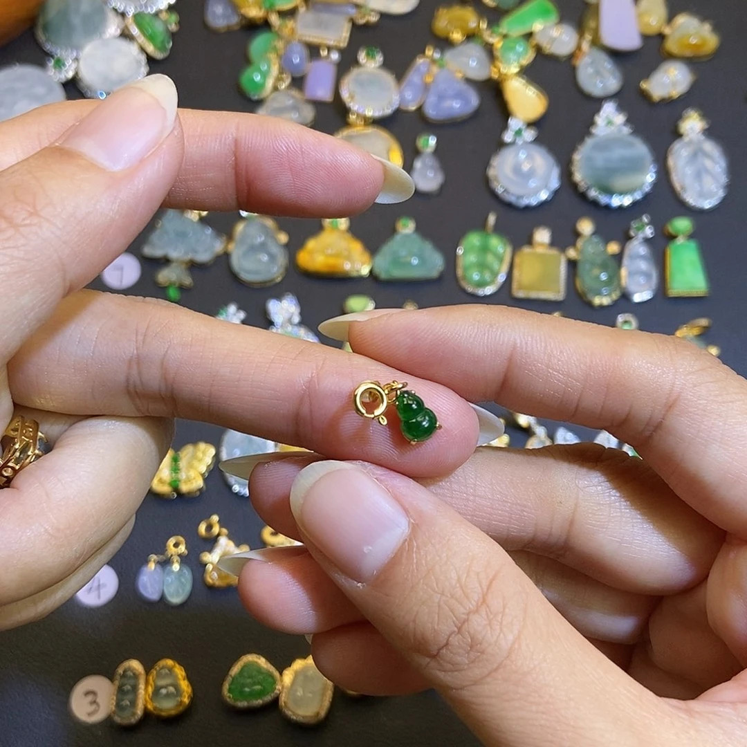 翡翠银S925镶嵌吊坠(不含链)