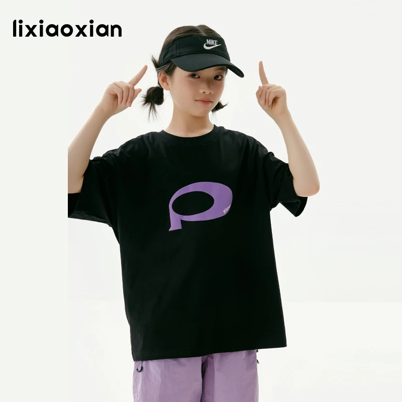 梨小闲女童【A类 光波驱蚊】轻薄滑冰瓷棉夏新款短袖T恤儿童休闲t