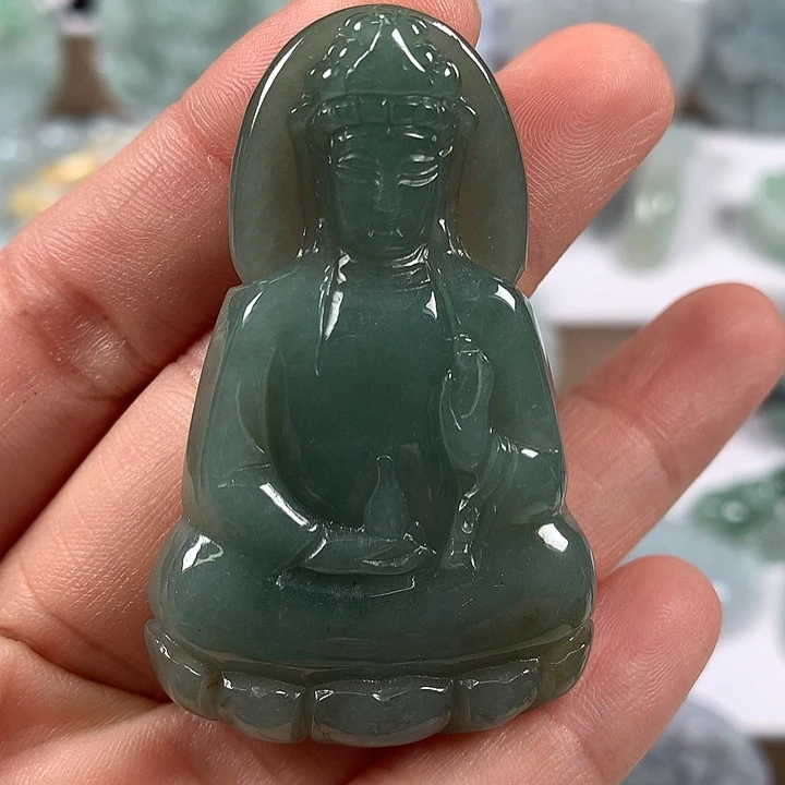 翡翠未镶嵌颈饰观音福利洒黄翡福利