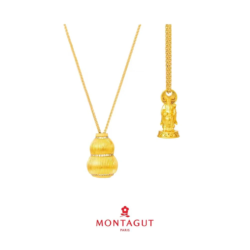 Montagut/梦特娇 铜合金吊坠 福禄财神镶钻镀项链DD