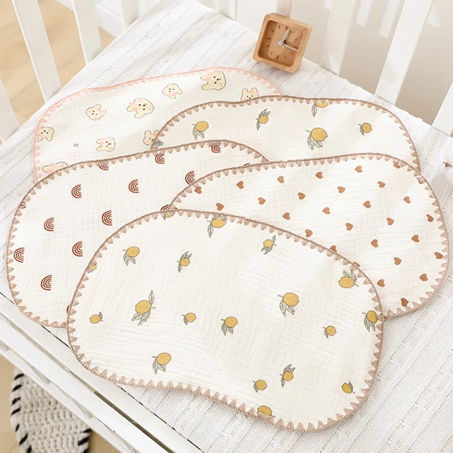 新生儿平枕云片枕头宝宝吐奶巾枕头巾透气吸汗婴儿枕棉纱布枕垫