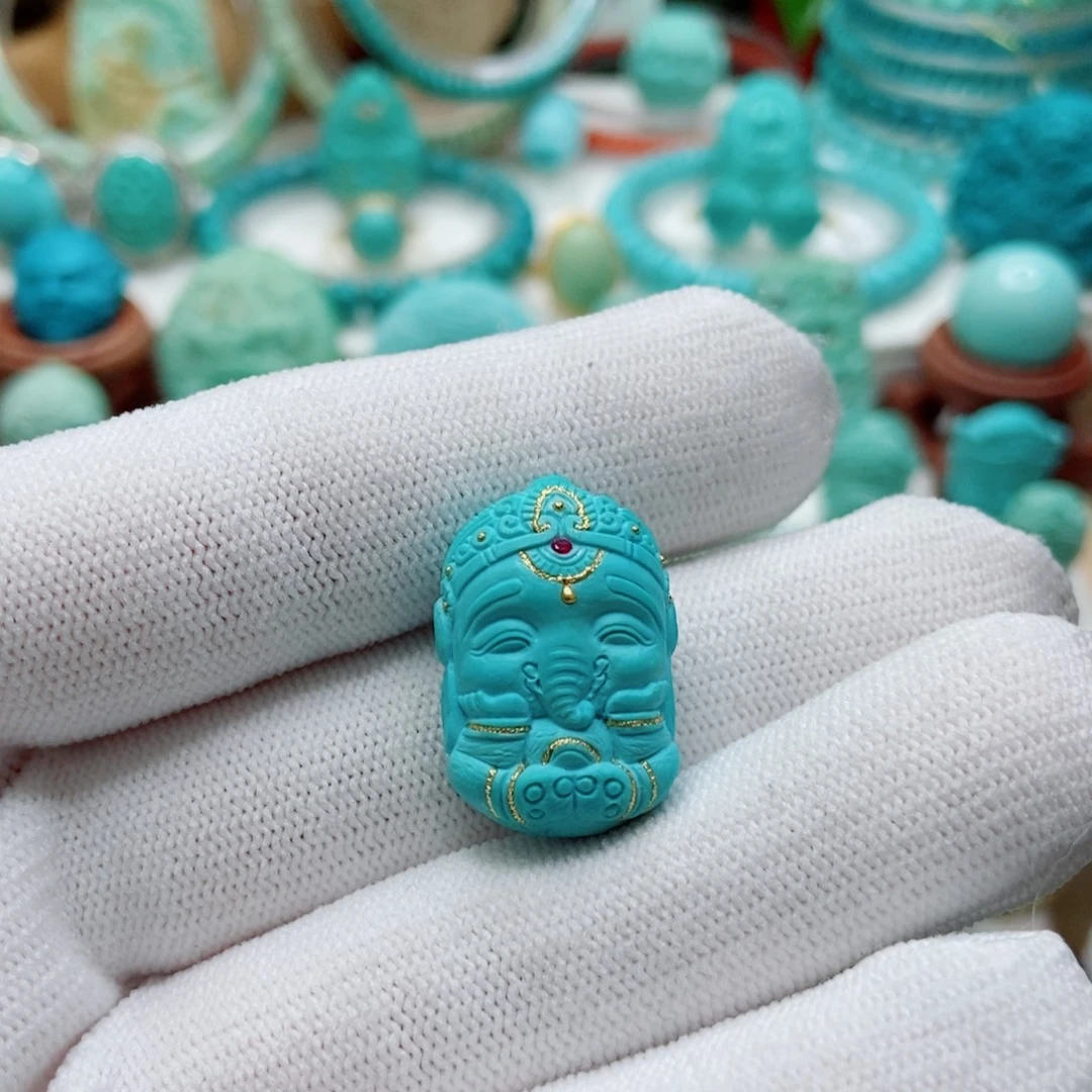 绿松石未镶嵌象神