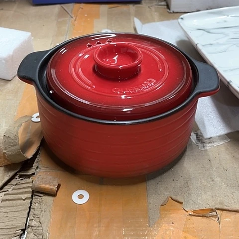 微瑕，明火，口径16厘米高度8小号，1L红色