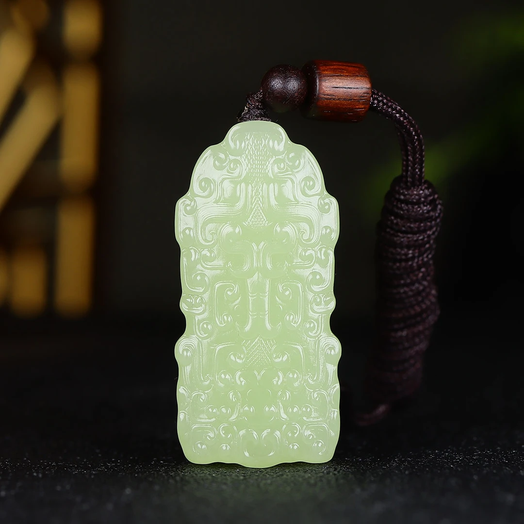 104179和田玉黄玉仿古挂件