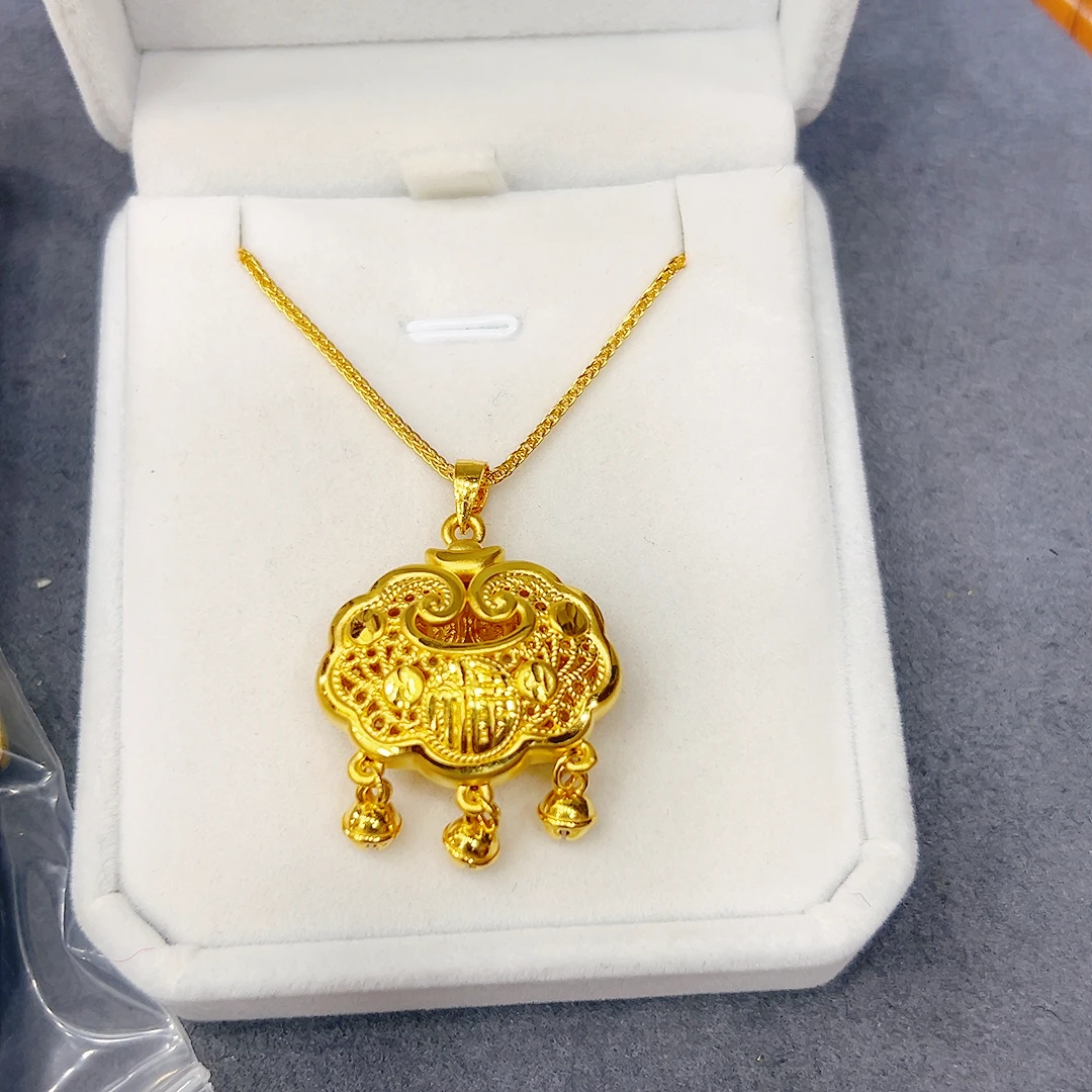 足金999金锁套链