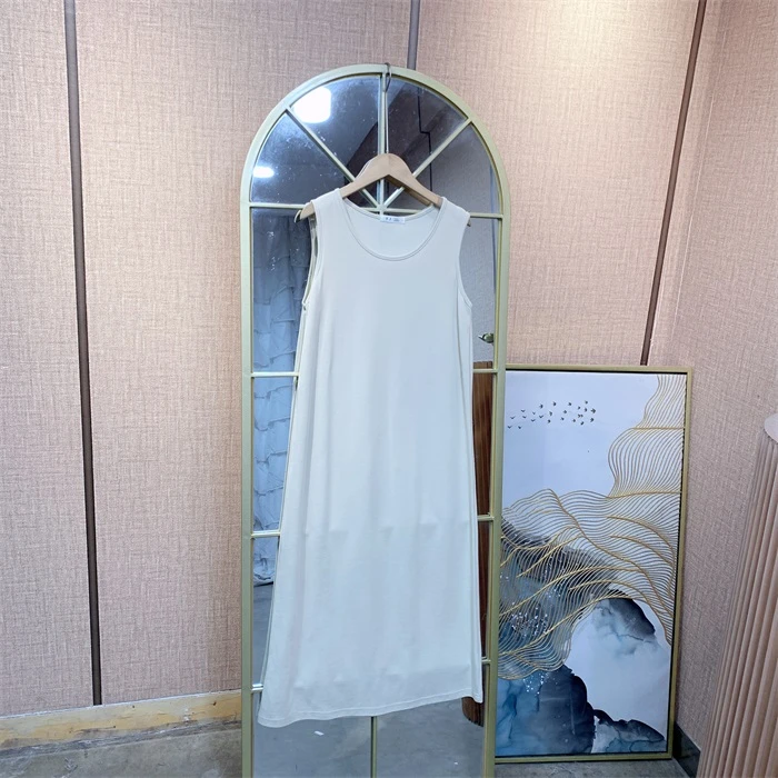 AA254米白色孕妇裙子90-120