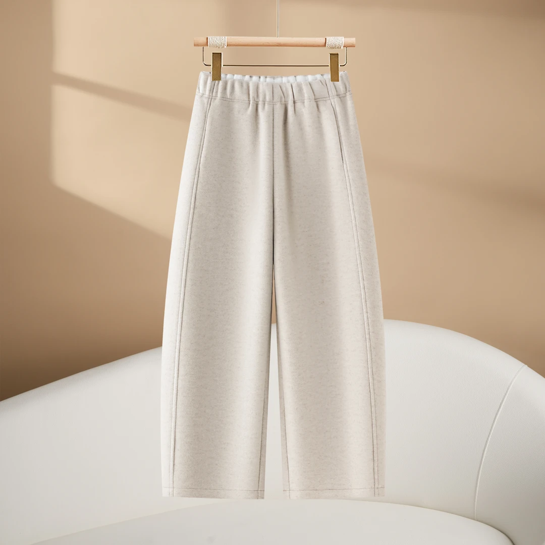 宽松气球九分裤2025新款秋冬款高腰休闲裤子洋气慵懒松紧腰弯刀裤