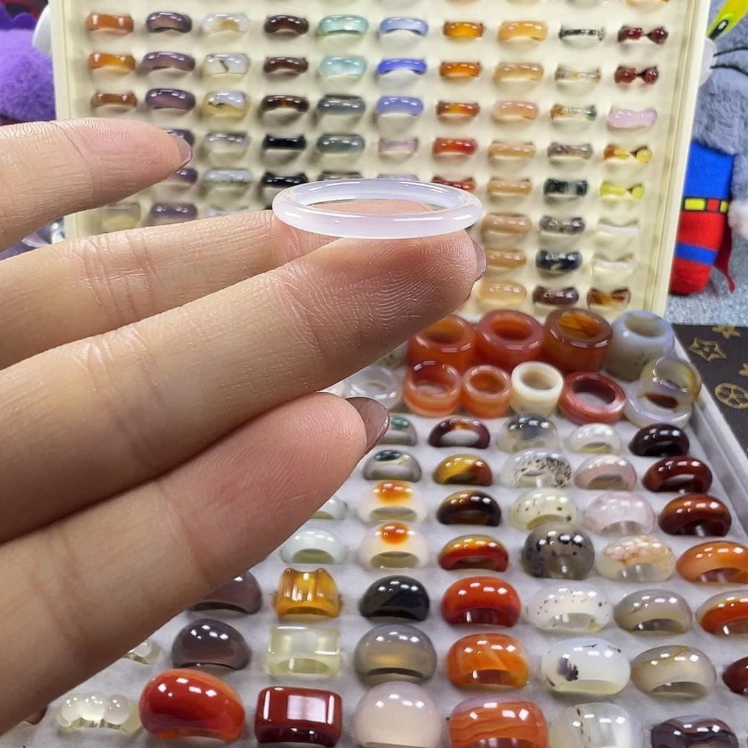 玛瑙/玉髓未镶嵌戒指A3不退换19.5港22