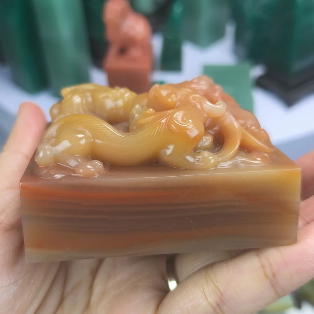 昌化石印石三螭虎印章