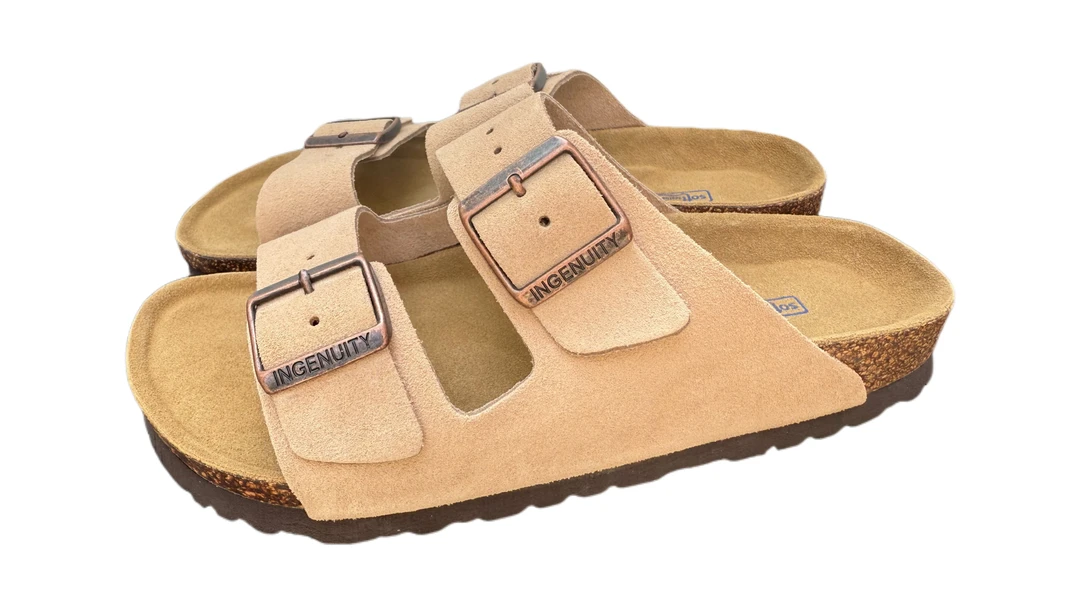 2025夏季新款真皮勃肯二字拖小个子爆款外穿时尚百搭软底拖鞋