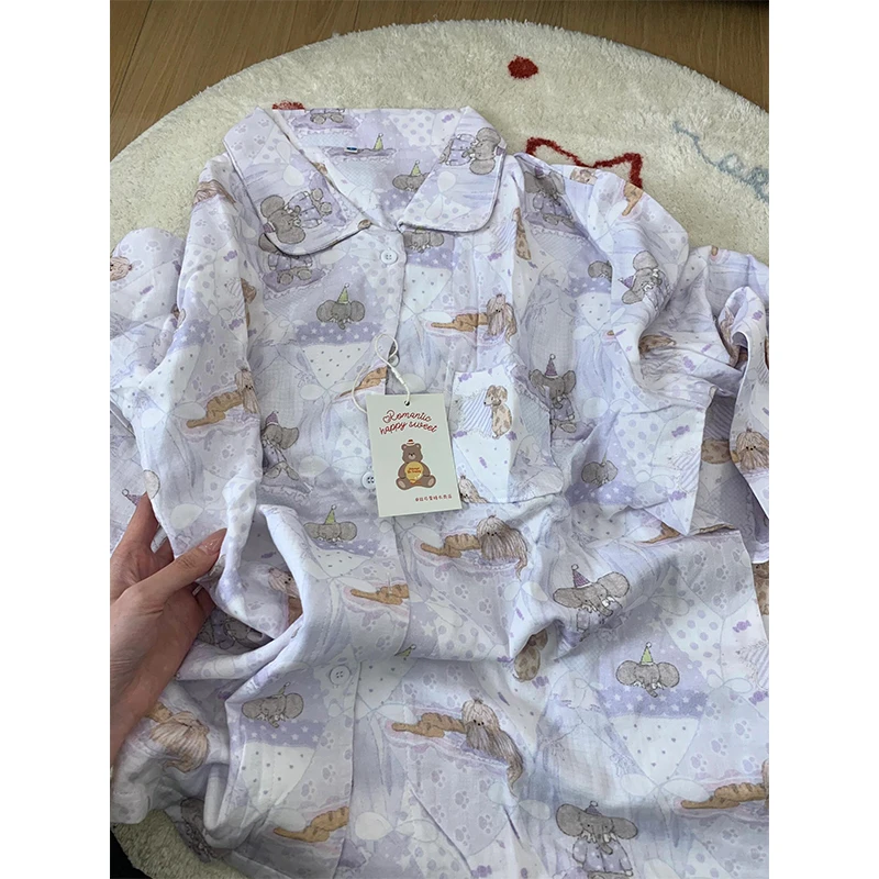 【可爱小象】韩系休闲卡通睡衣女夏季新款短袖短裤家居服套装可外穿