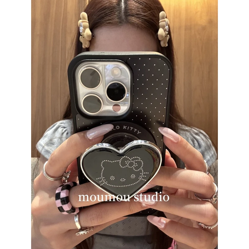 小众ins波点爱心猫咪磁吸适用于苹果16promax手机壳15保护套1413
