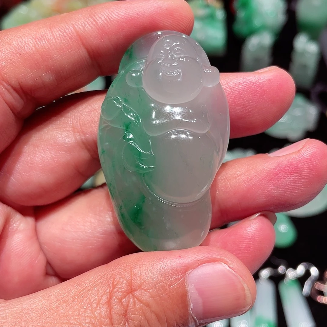 ****气石英质玉（非洲翠）未镶嵌吊坠(不含链)