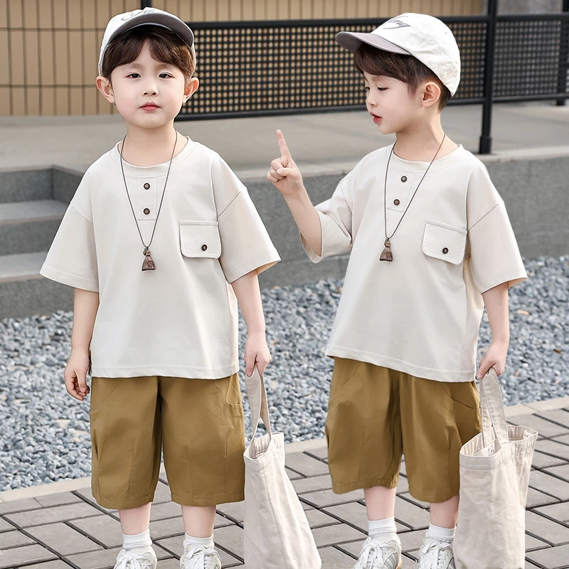 男童套装夏装2025夏季新款儿童短袖童装帅气男孩痞帅炸街两件套潮