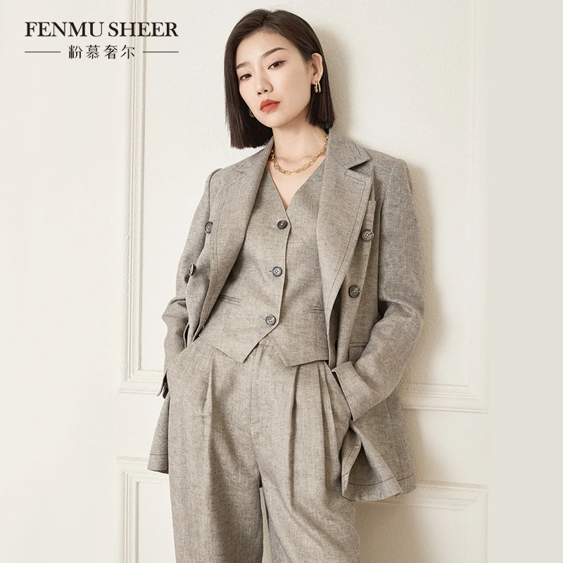 【丽公主专属】粉慕奢尔时装周走秀『女霸总』亚麻外套-C1713/T1716