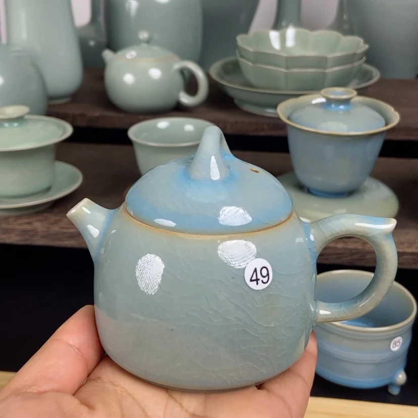 【闪购商品】六*原矿瑕疵汝瓷天蓝天蓝