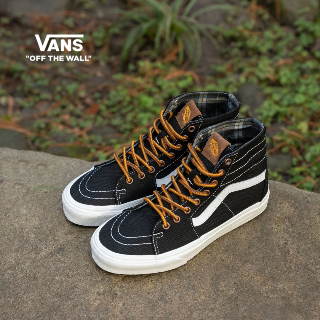 VANS范斯官方 SK8-Hi 纯黑高街风潮流经典百搭帆布鞋板鞋Q62BLK