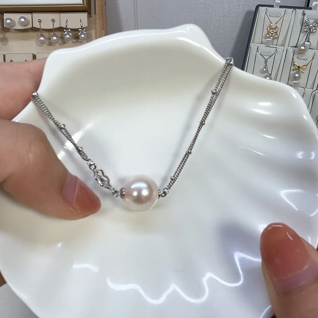 淡水珍珠银S925镶嵌颈饰