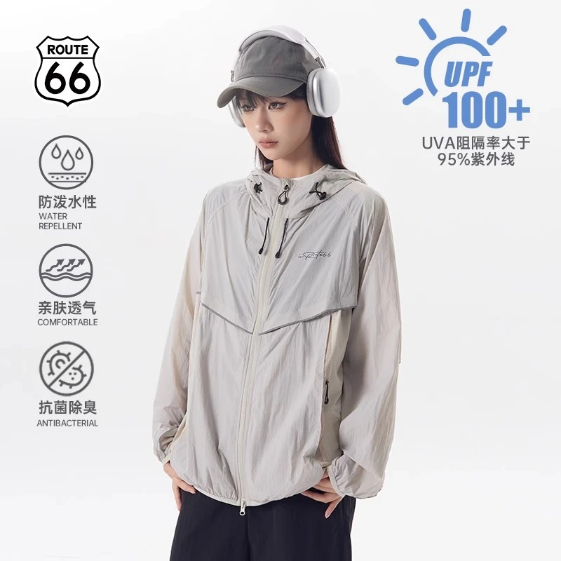 ROUTE66UPF100+防紫外线防晒衣夏季户外运动皮肤男款外套衣