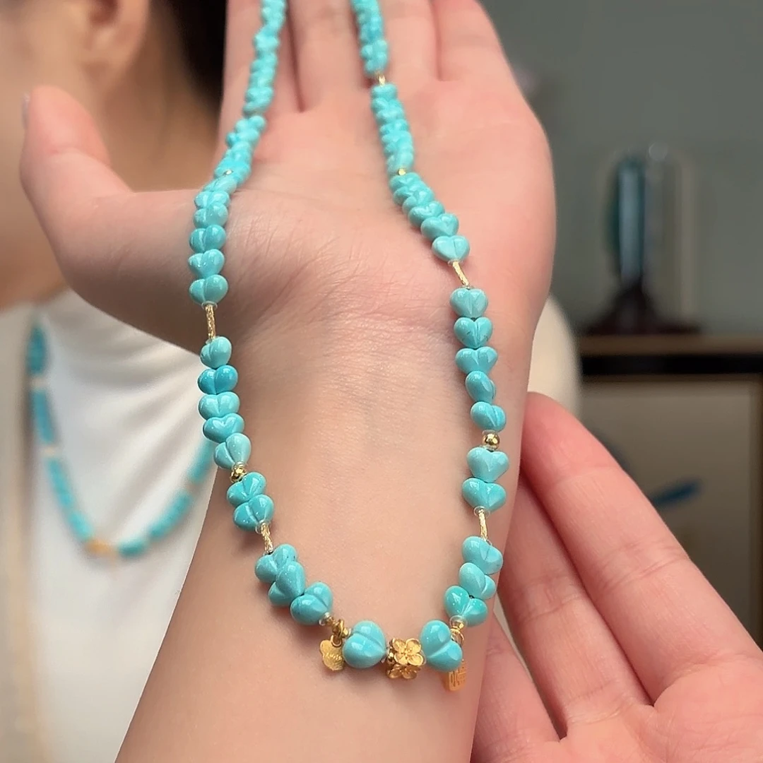 绿松石18K金镶嵌颈饰