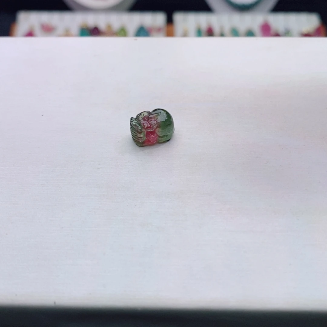 未镶嵌单颗貔貅m碧玺西瓜