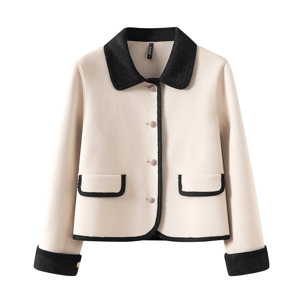 网红款冬天外套女士外衣秋冬款女生冬季小香风显瘦小个子双面呢