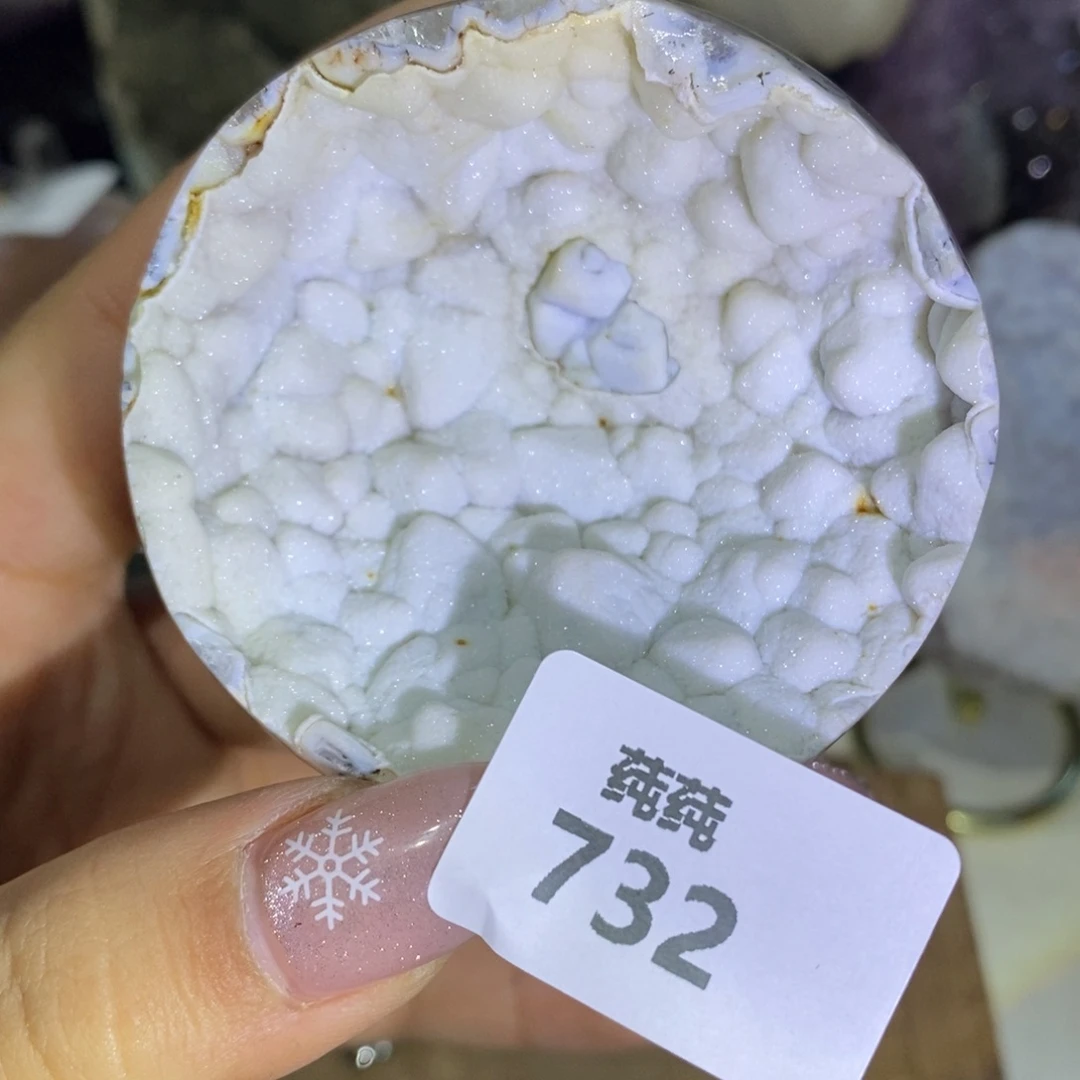 紫晶大型摆件（非配饰）未镶嵌蓝白色开口笑