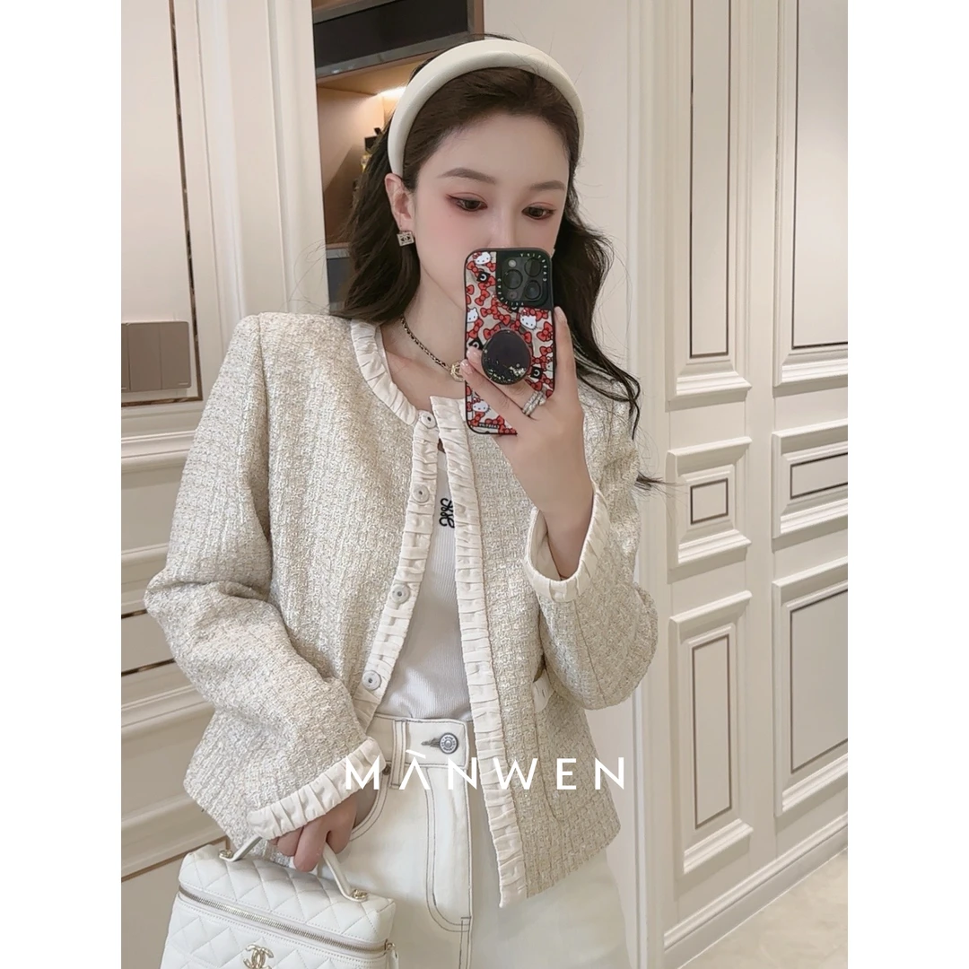 【曼文kiki】“名伶千金”精致鎏金重工小香外套 MAN25S039