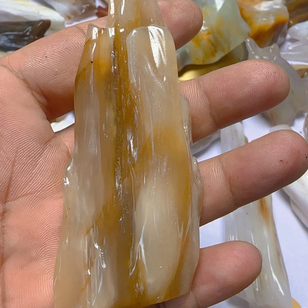 硅化玉未镶嵌手把