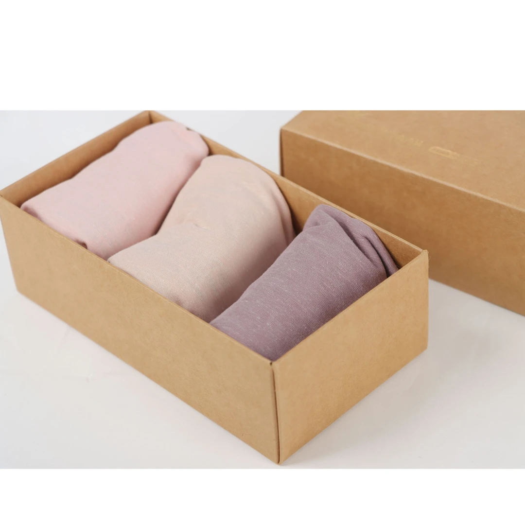 【升级款】汉麻女士高腰短裤束腰三条装混色盒装薄款柔软cp643