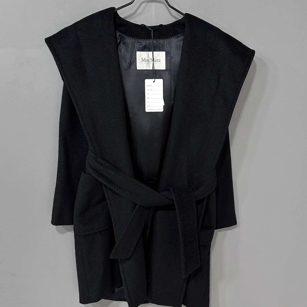 99新 MaxMara 黑色rialto浴袍大衣/99新/38码/94037