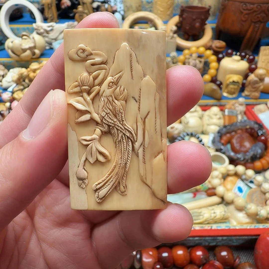 猛犸象牙吊坠花鸟图1111111111111