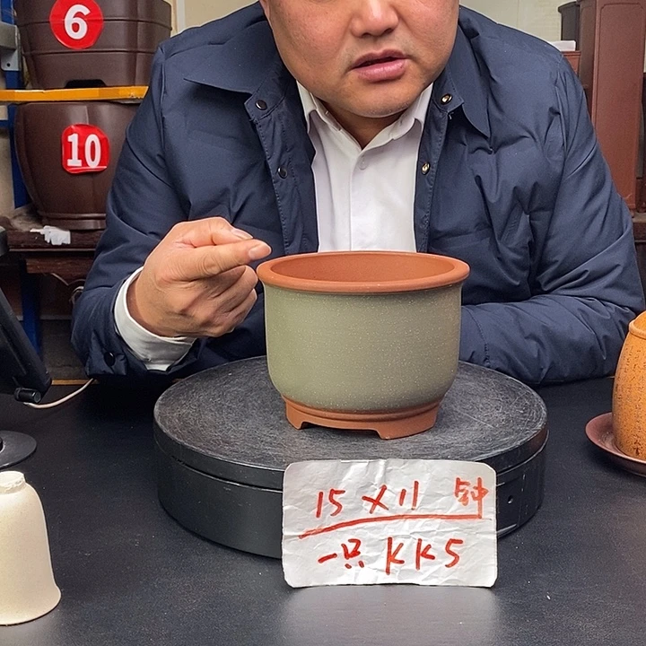 紫砂花盆货号一只KK5