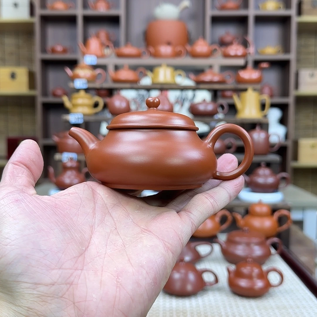 茶壶紫砂潮州手拉壶朱泥