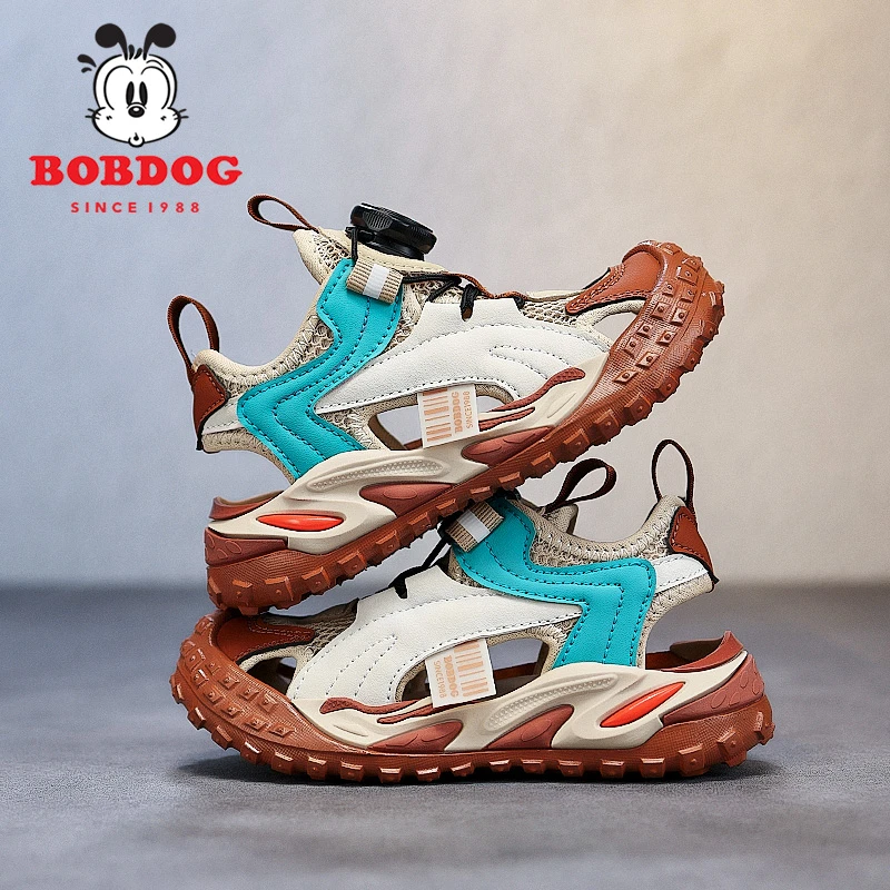 巴布豆男童凉鞋防撞包头2025夏季新款时尚潮流软底耐磨防滑儿童鞋