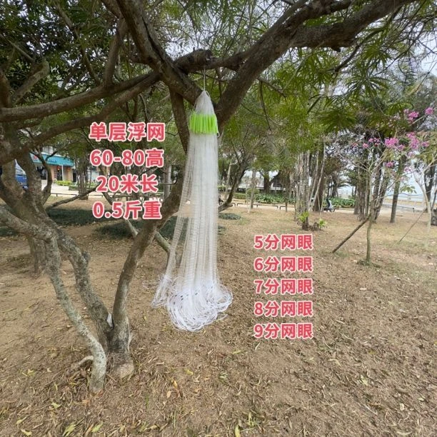 1号单层浮网 白条餐条蓝刀鱼网 小渔网 一次性网 渔具 垂钓用品