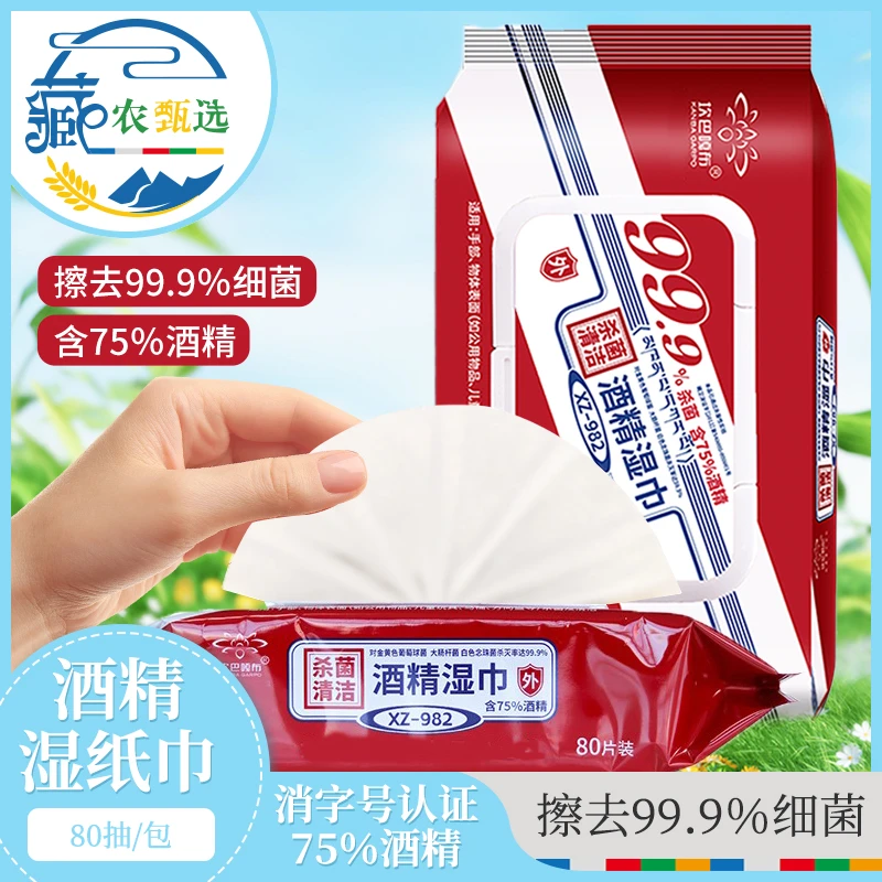 KANBA GARPO/坎巴嘎布 酒精消毒湿巾99.9%杀菌湿巾80片启封装