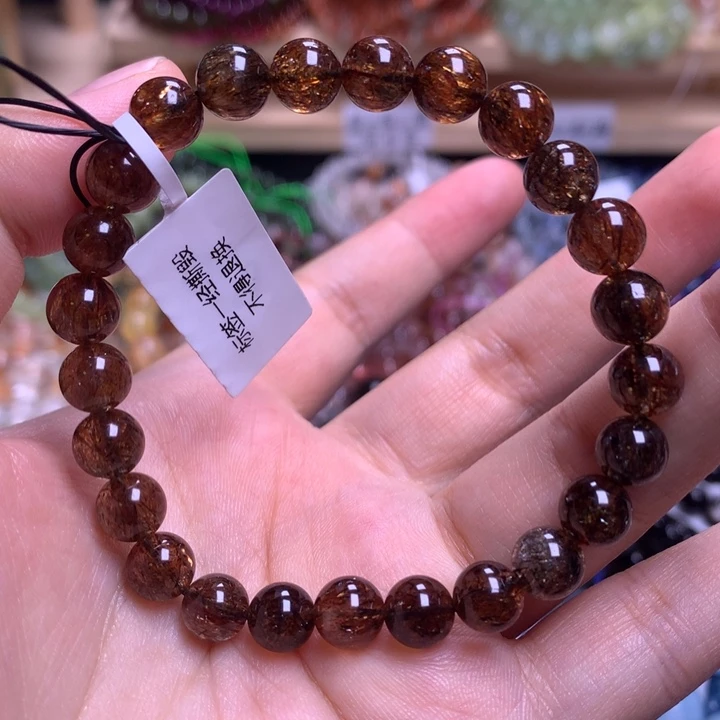 未镶嵌手串水晶7.4黑金超
