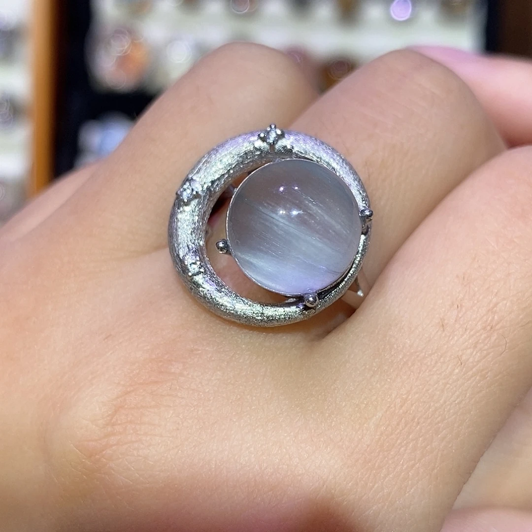 银S925镶嵌戒指水晶
