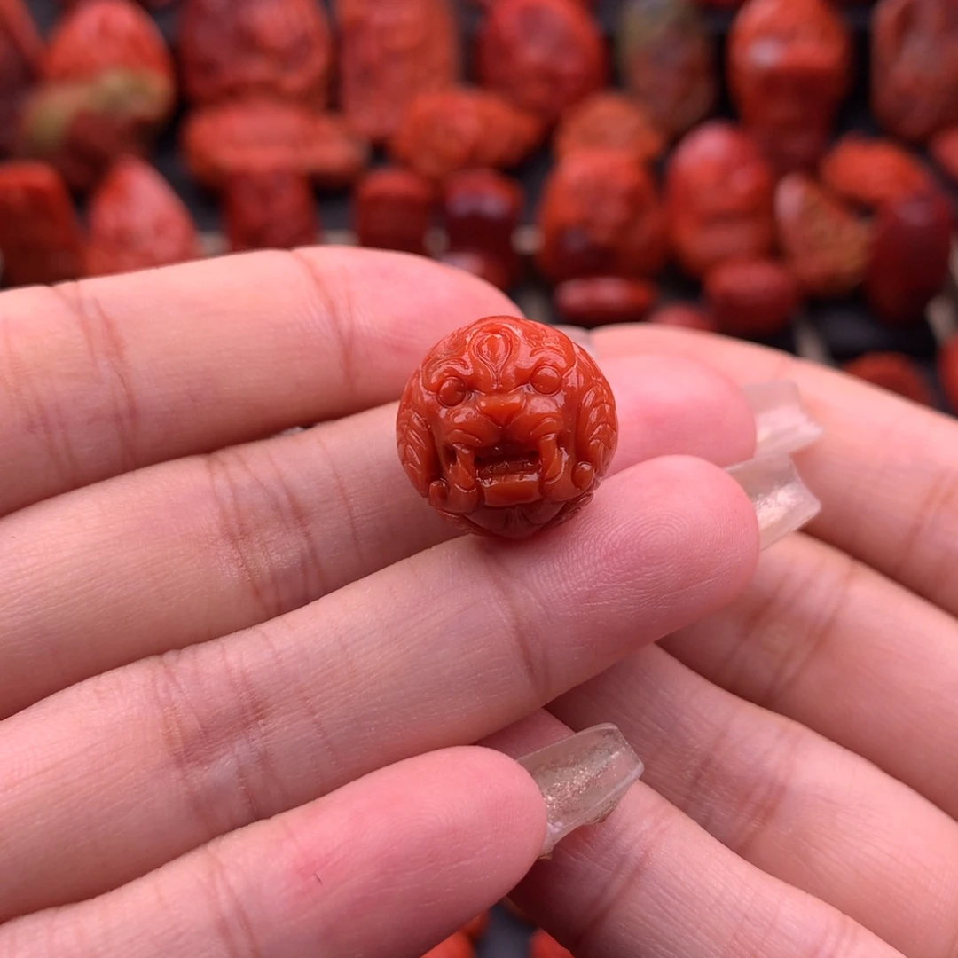 南红玛瑙南红保山货头吞金兽16.6mm未镶嵌
