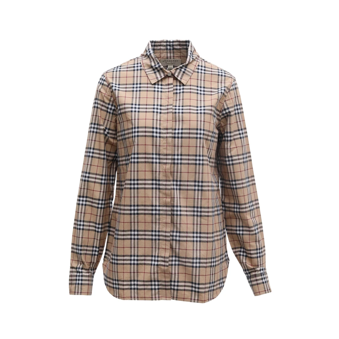 99新 BURBERRY/博柏利 经典巴宝莉格纹 衬衫棉 S P224725732